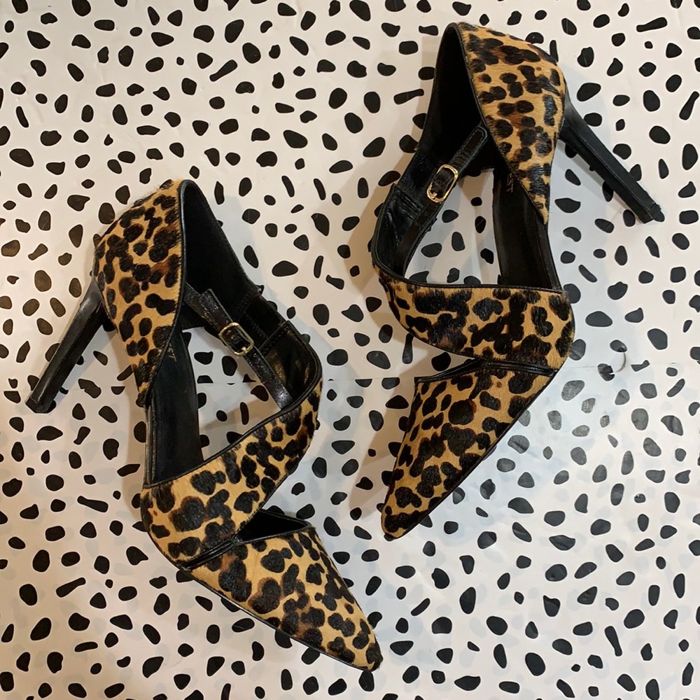 Final Price! Nine West Leopard Print Strappy Heels